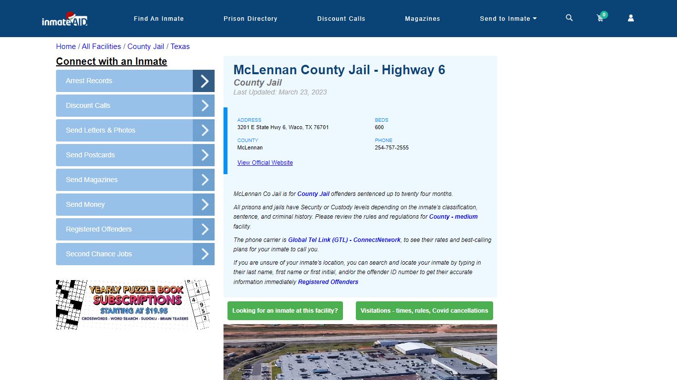 McLennan County Jail - Highway 6 - Inmate Locator - Waco, TX